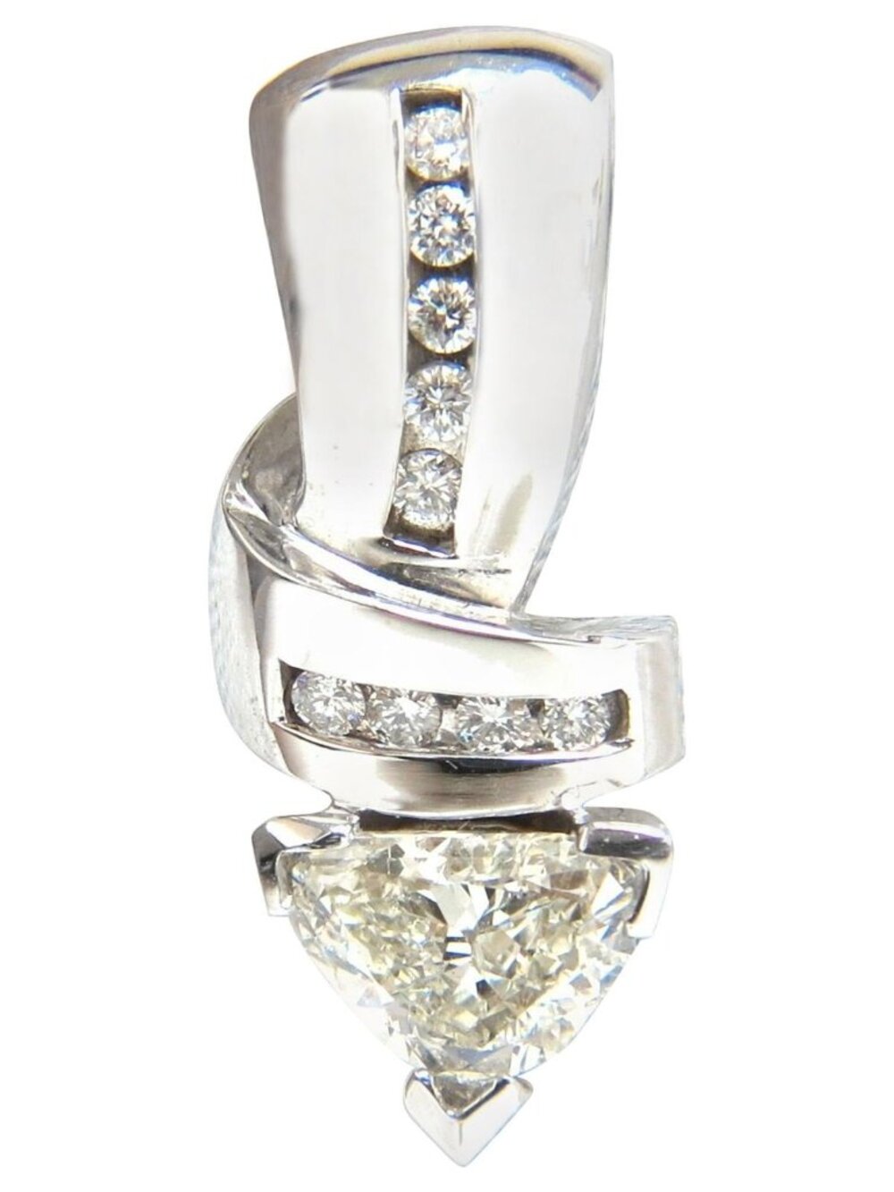 1.43CT TRILLIANT NATURAL DIAMONDS PENDANT / ENHANCER SLIDE OMEGA NECKLACE*